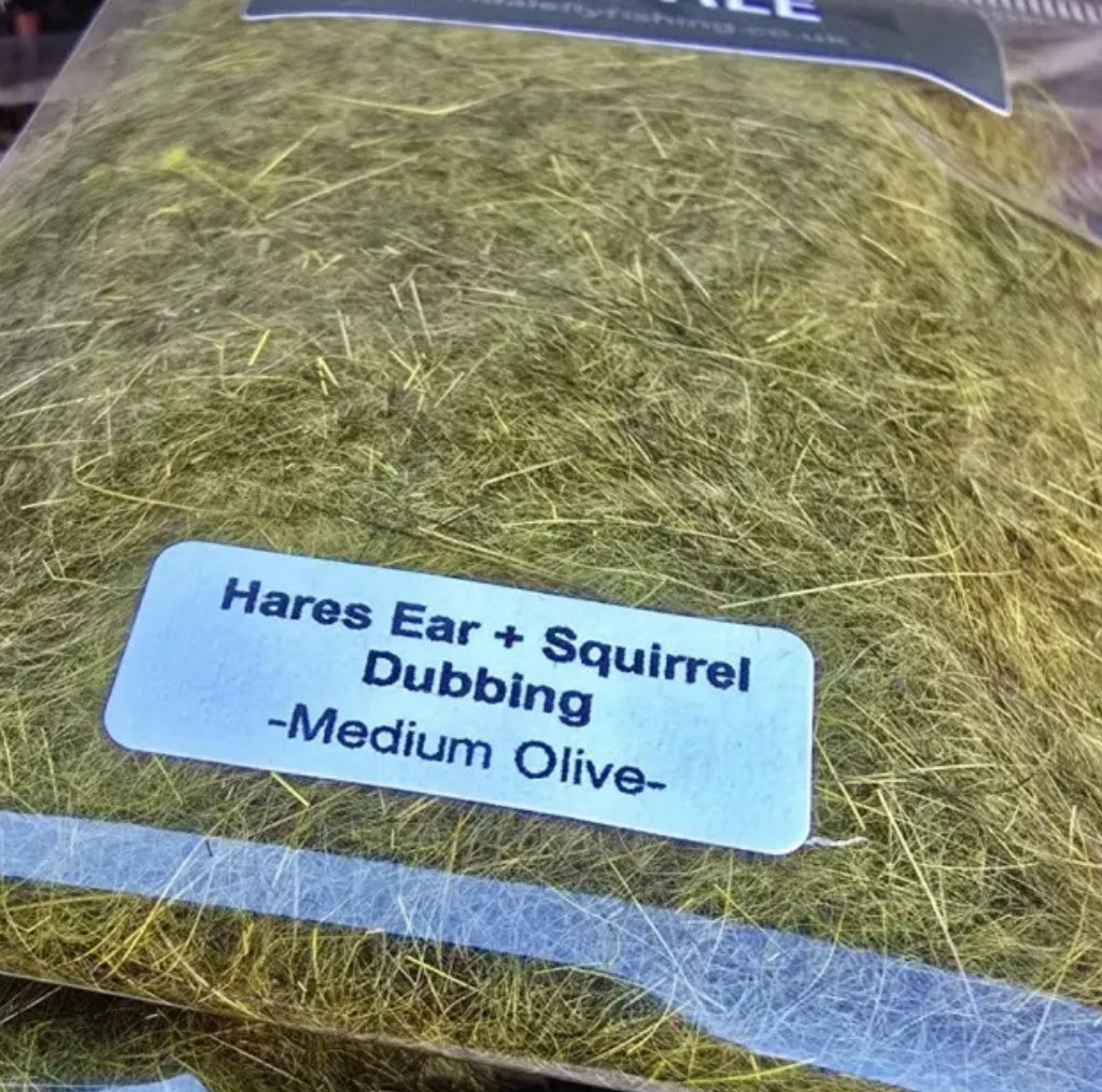 Kindale Hare + Squirrel Blend Dubbing – Fluo Medium Olive