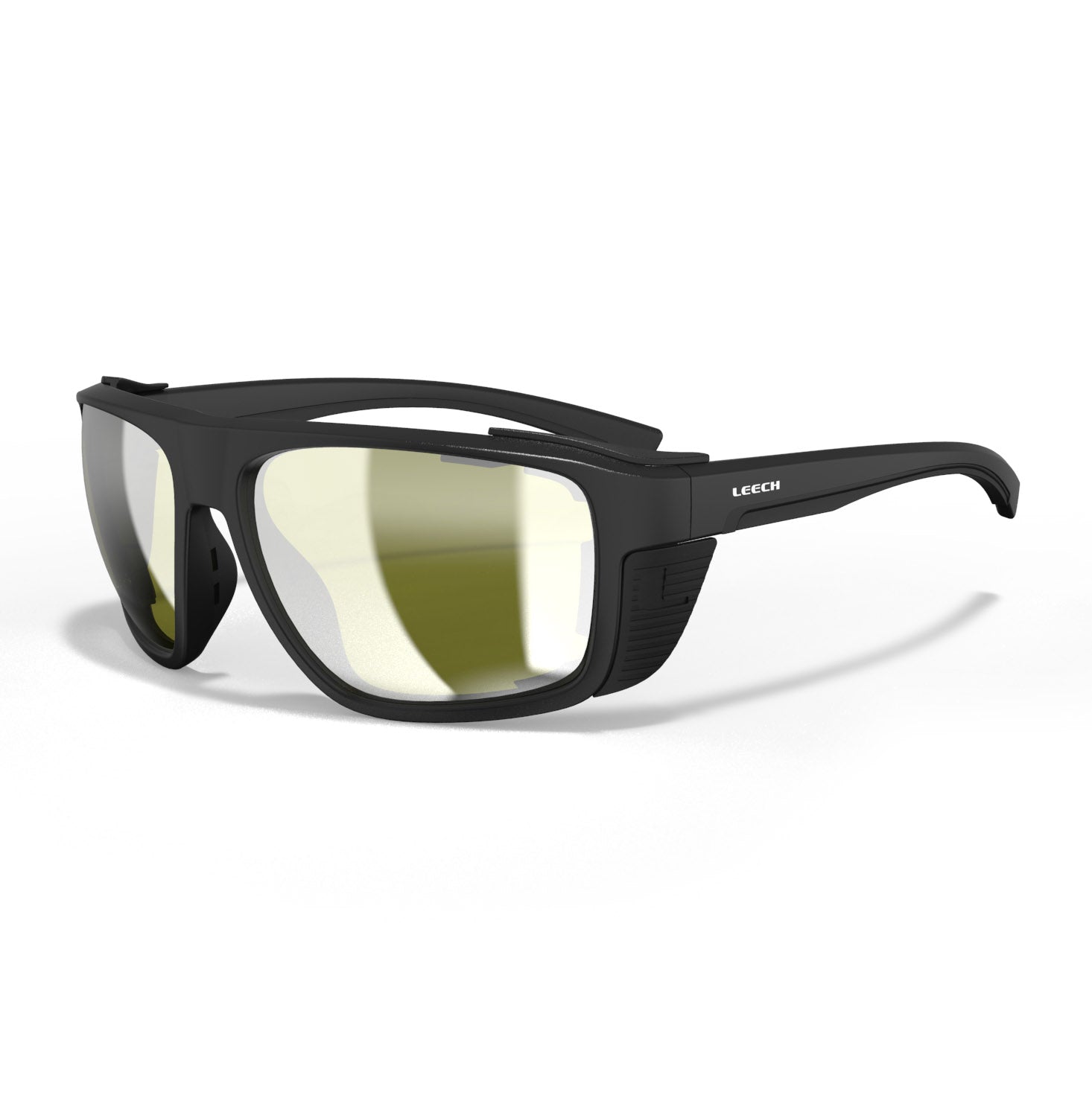 Leech X FishPro Sunset polarized fishing sunglasses with removable side shields