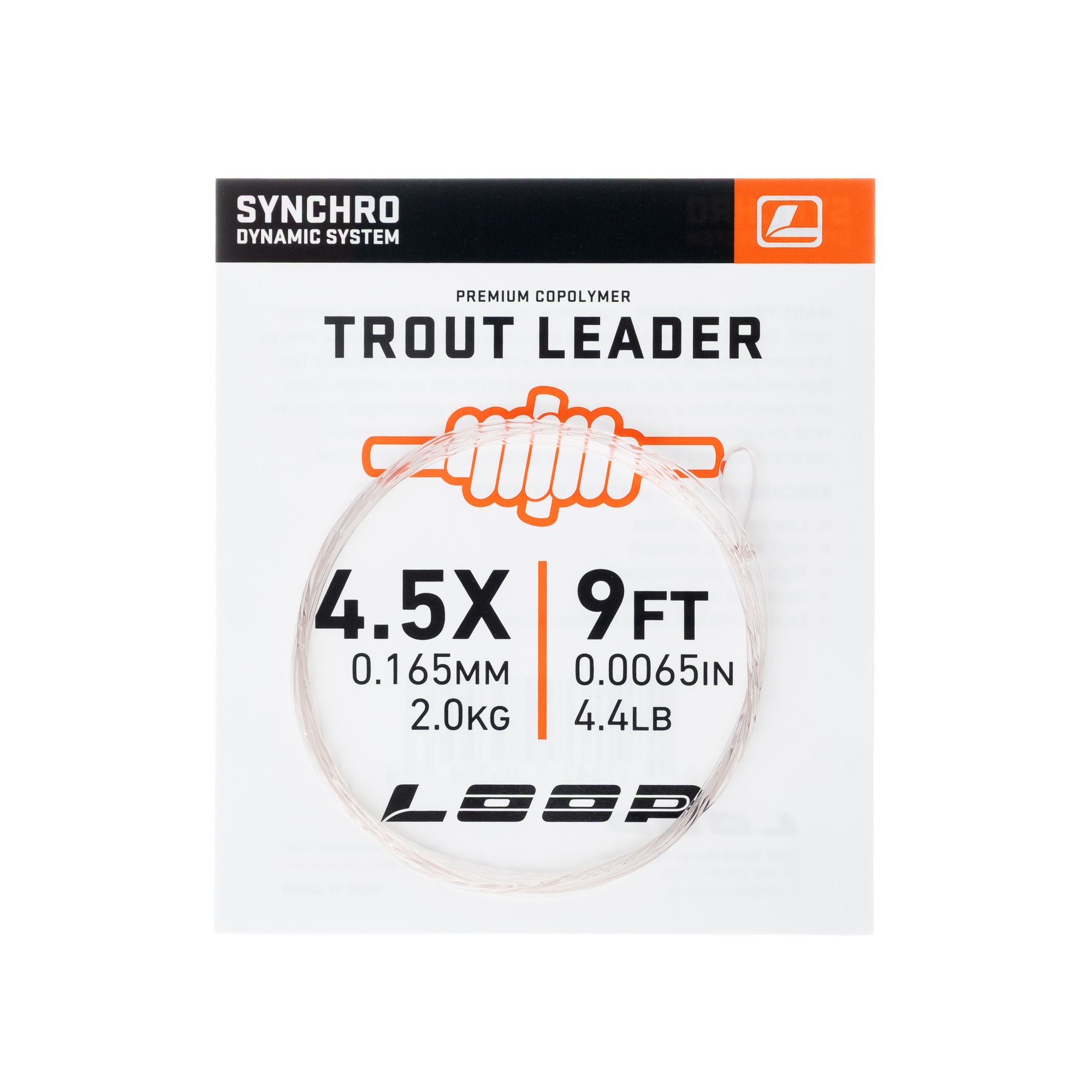 LOOP Synchro 9 ft Trout Leader 4.5X 0.165 mm