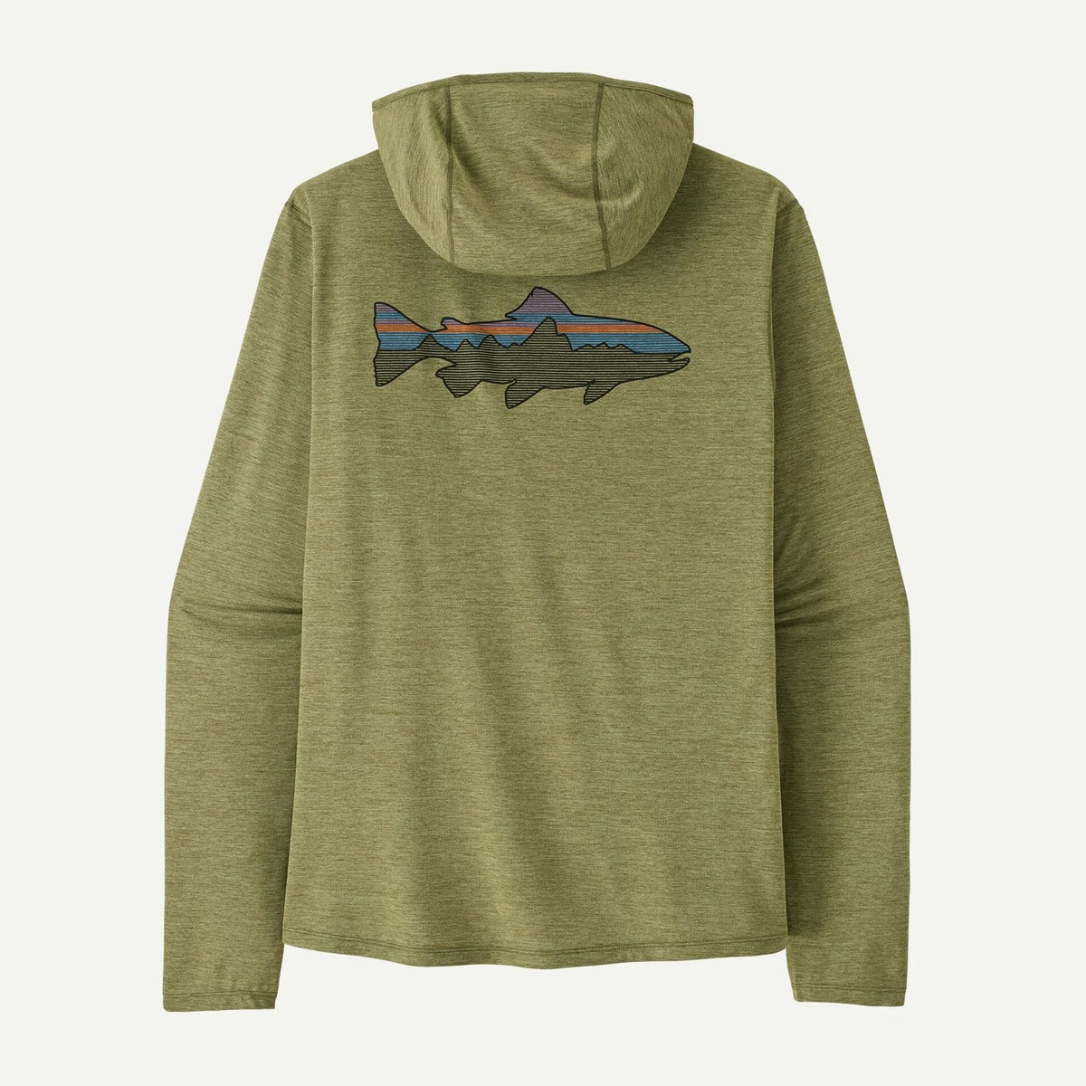 Patagonia M’s Capilene Cool Sun Hoody Fitz Roy Trout CGBX – Fitz Roy Trout back graphic