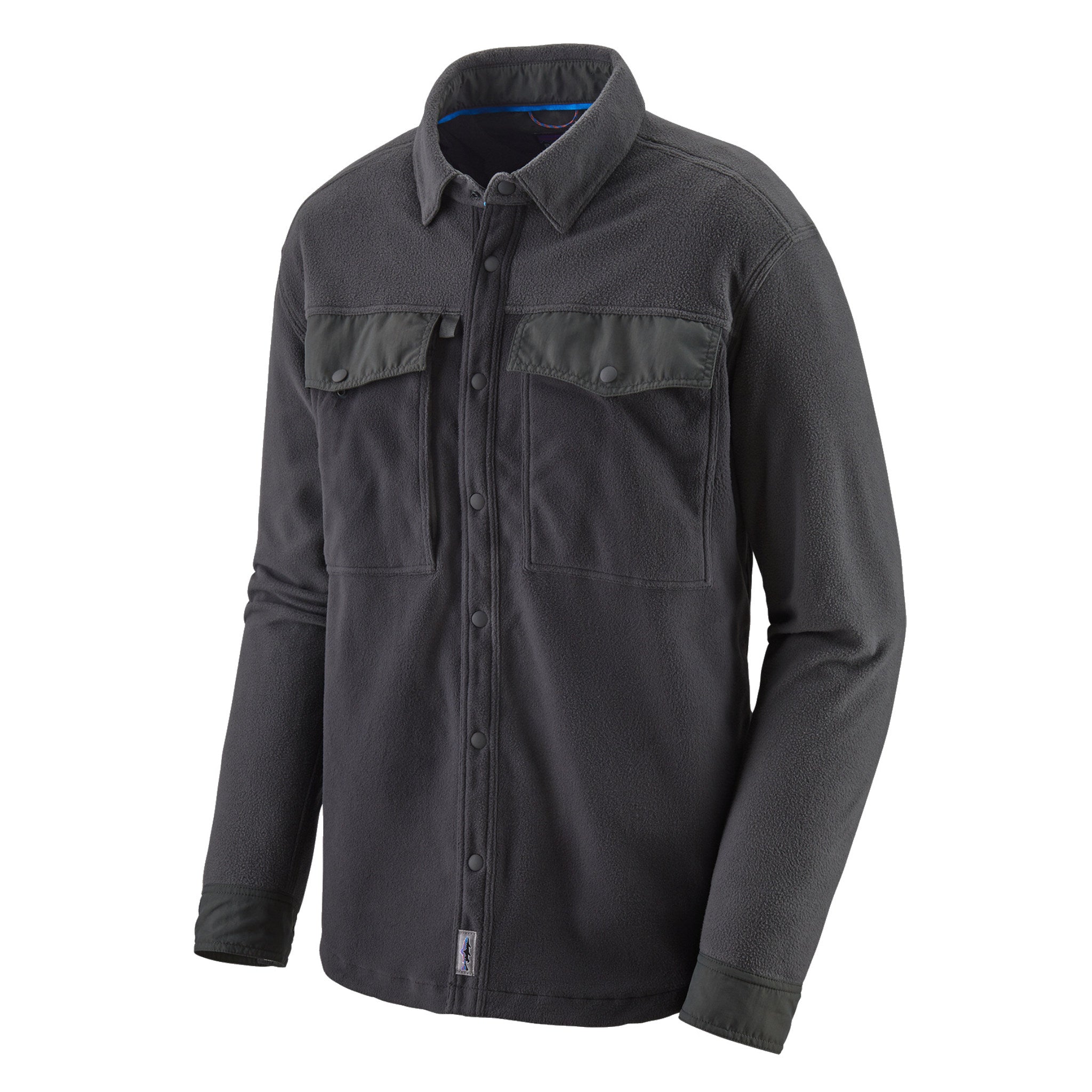 Patagonia Early Rise Snap Shirt Ink Black – pánska fleecová košeľa s dlhým rukávom, predný pohľad