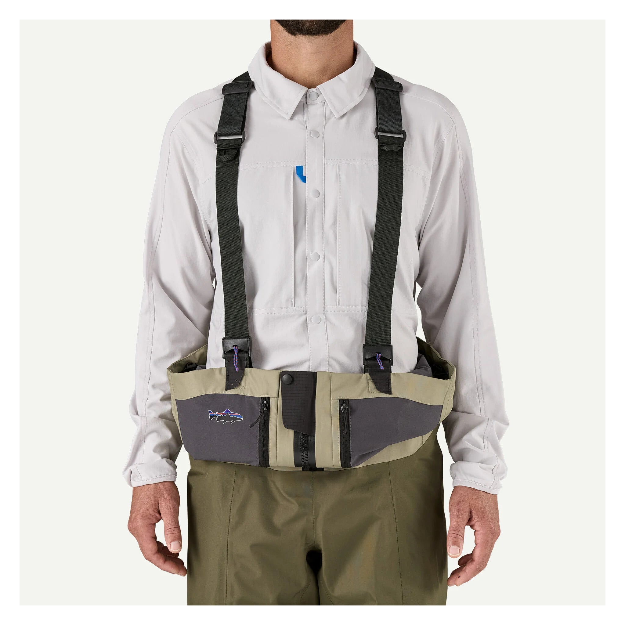 Patagonia Swiftcurrent Traverse zip-front waders – back view