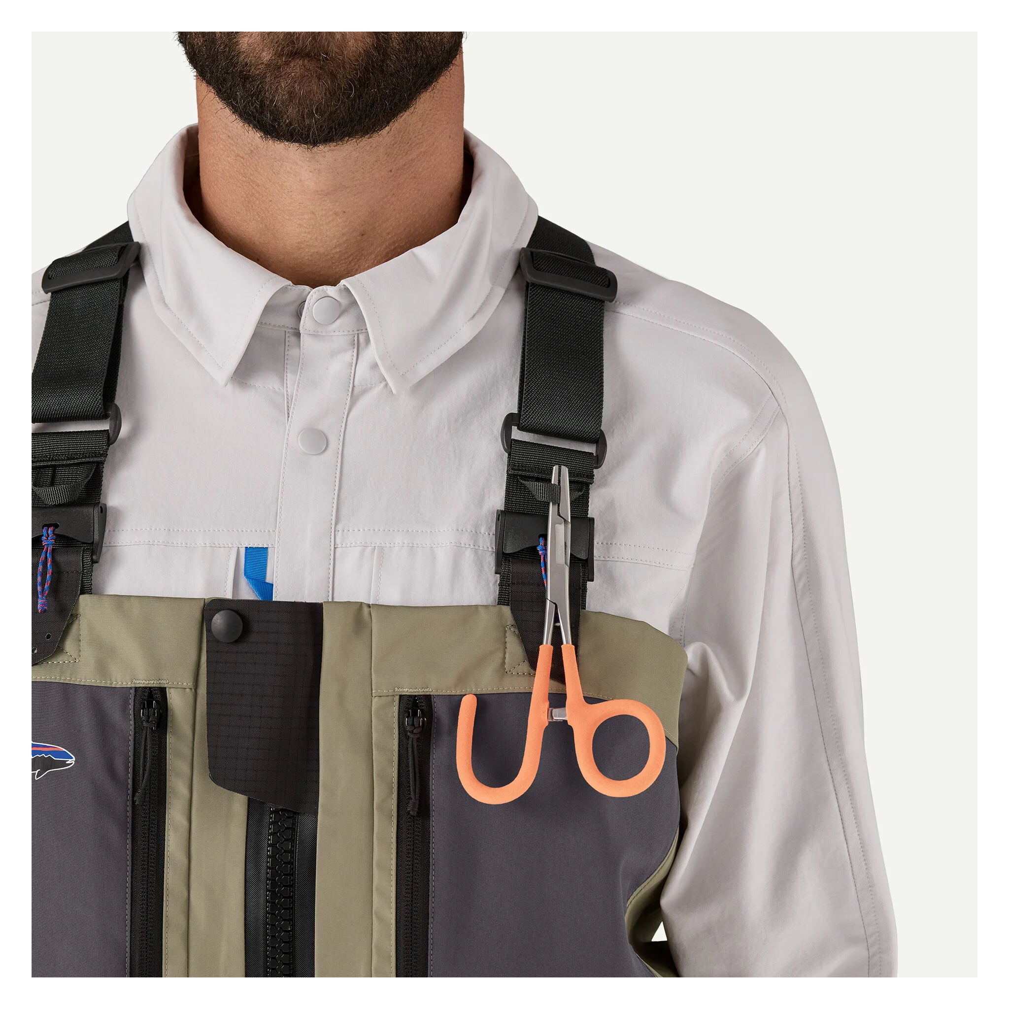 Patagonia Swiftcurrent Traverse zip-front waders – fishing scene