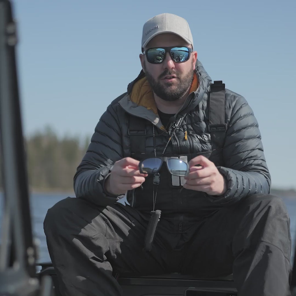 Leech X FishPro polarized fishing sunglasses with removable side shields