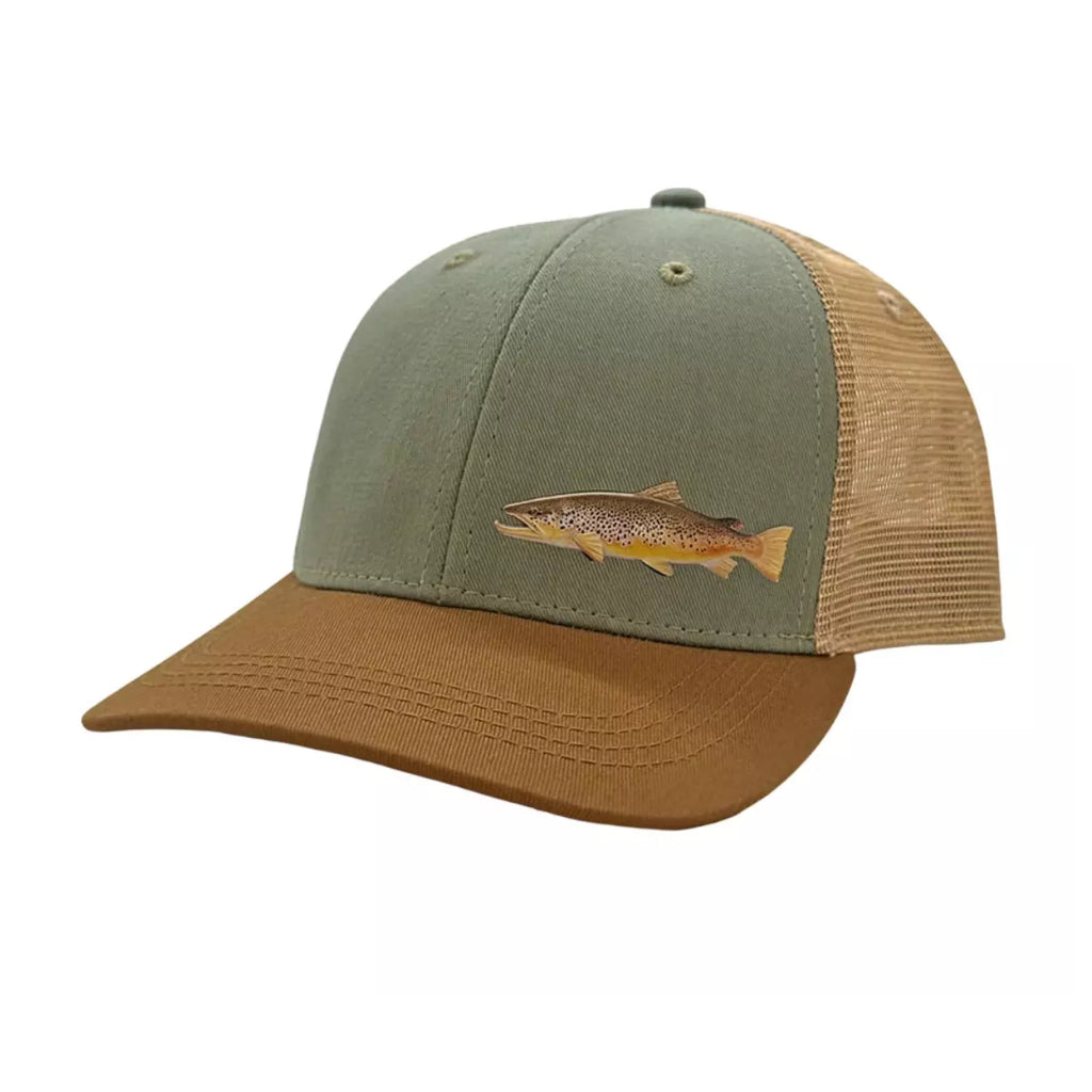 RepYourWater Tailout Series Snapback Hat Brown Trout fishing cap