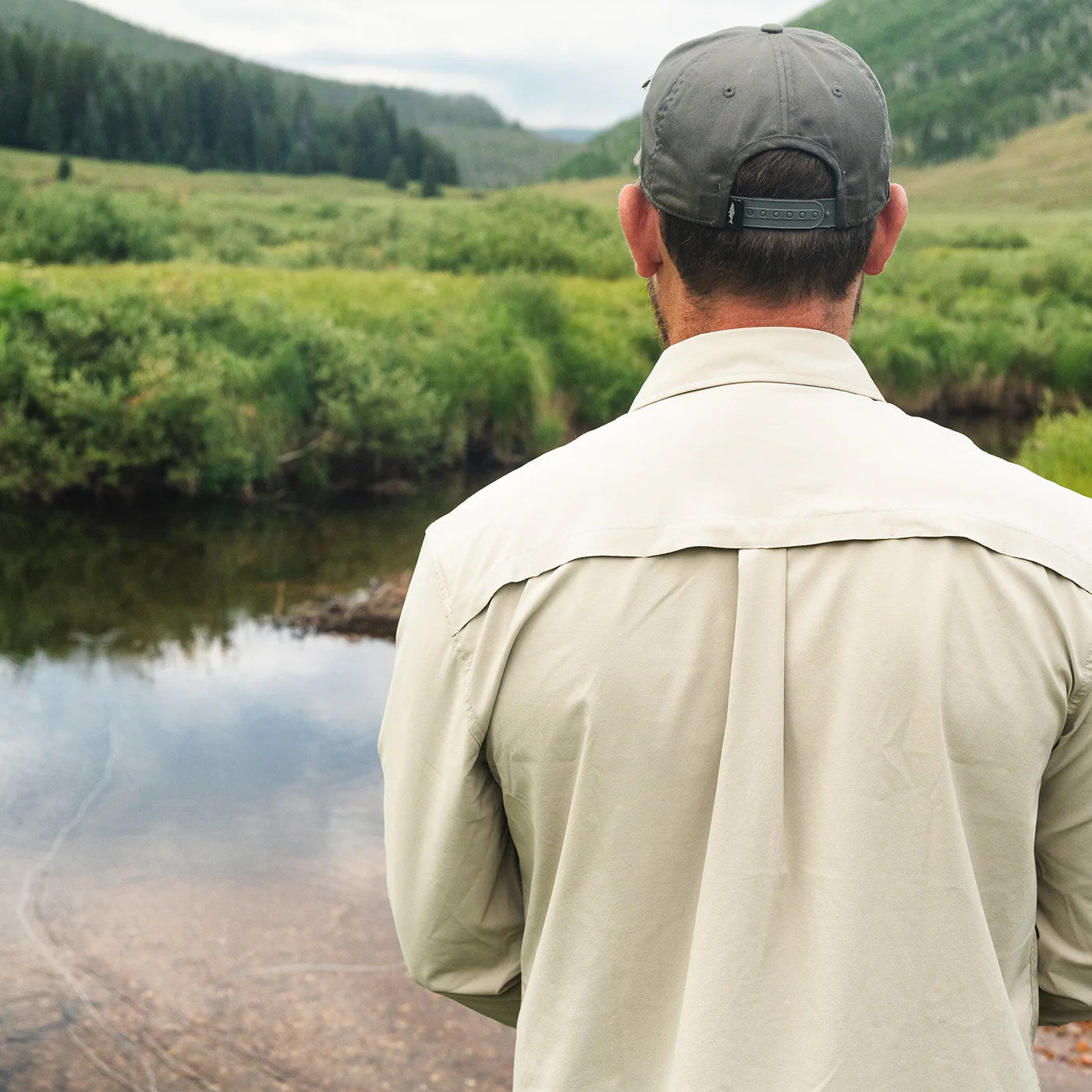 RepYourWater Wellfleet shirt with vented back during fly fishing