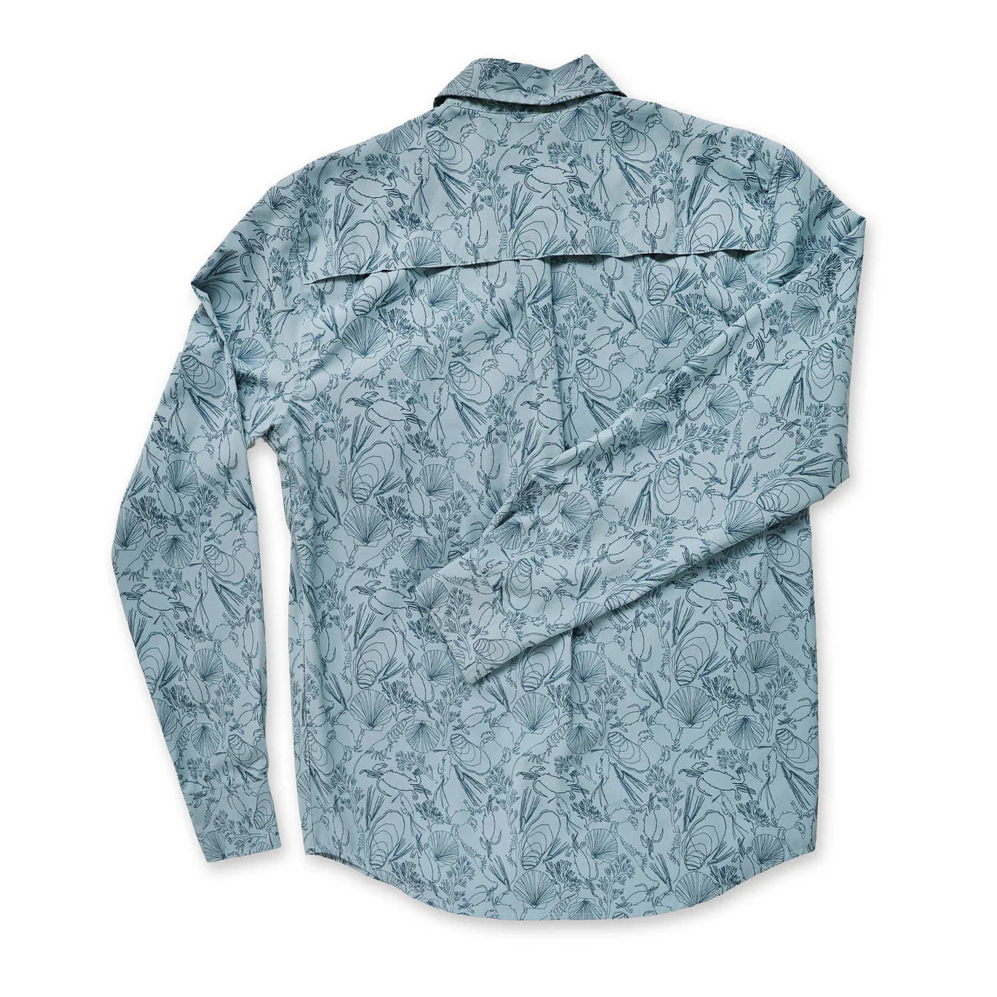 RepYourWater Wellfleet LS Button Up Fishing Shirt – Sea Floor back view