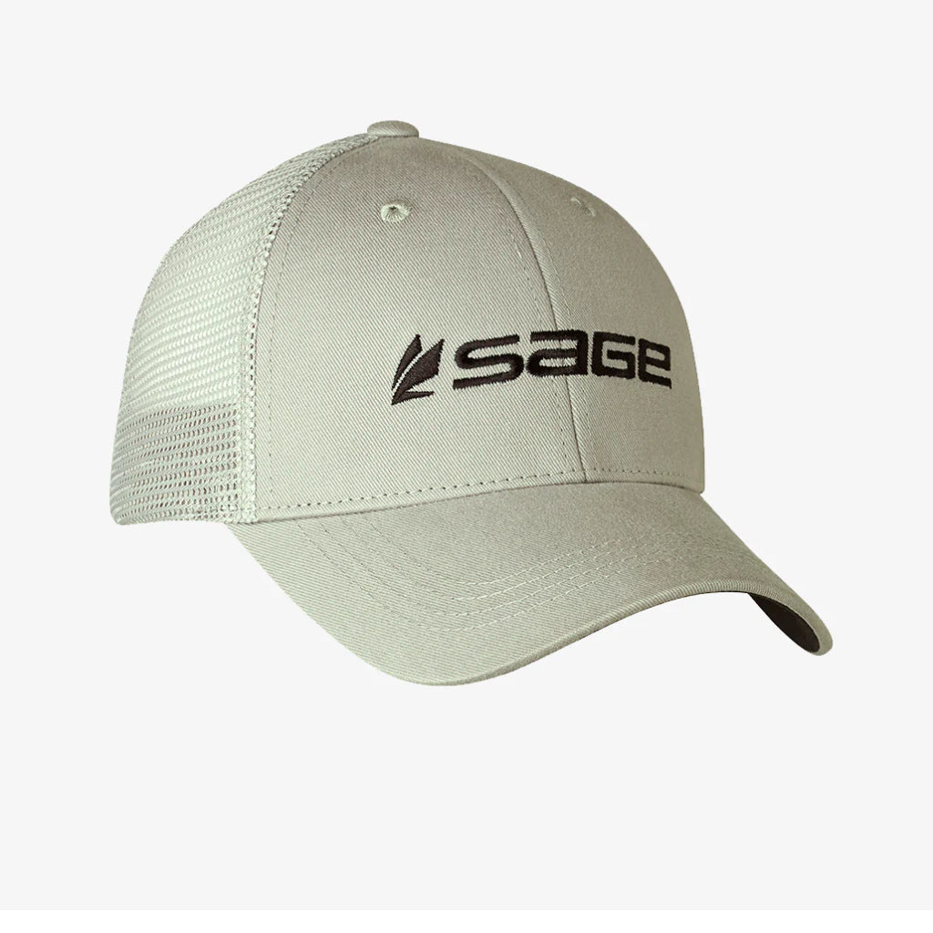 SAGE Trucker Hat Steel, light grey trucker cap with Sage logo and mesh back