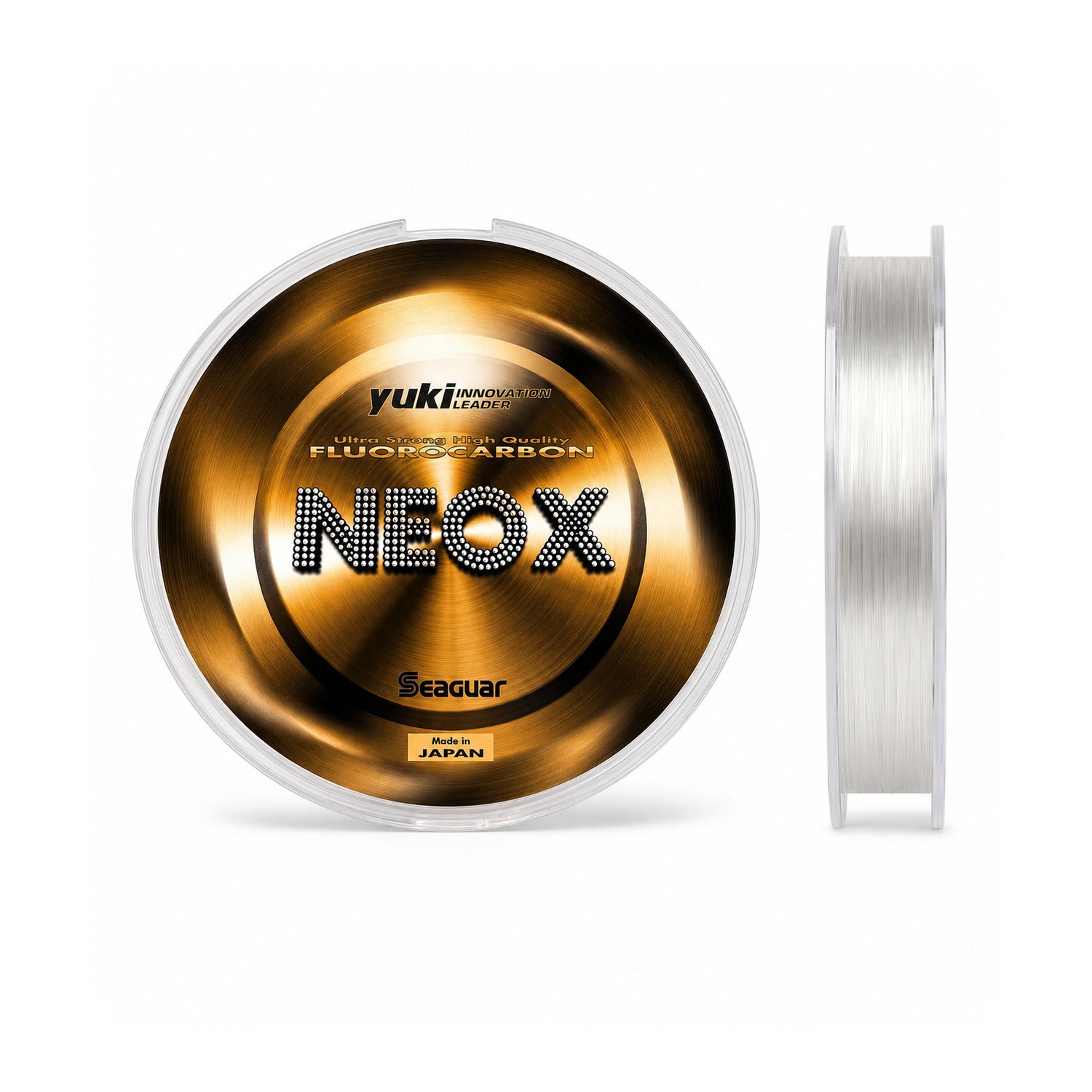 Seaguar NEOX fluorocarbon leader spool – front and side view