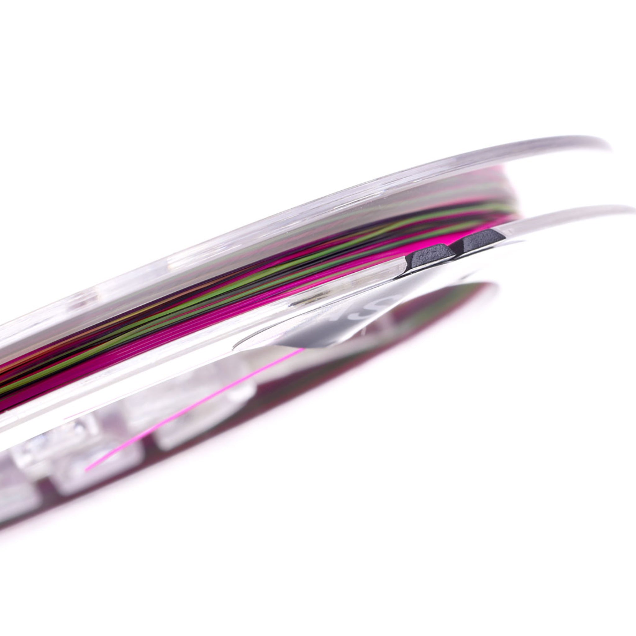 Soldarini Three Tone Indicator Line – detail cievky s trojfarebným silónom (žltá/čierna/ružová)