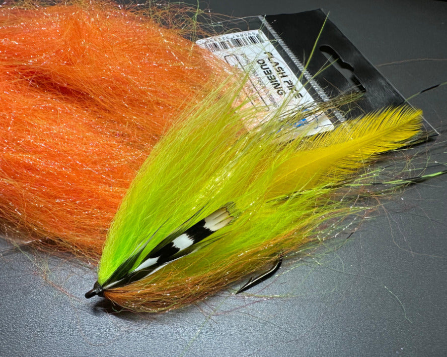 Fly tied with Sybai Flash Pike Dubbing.