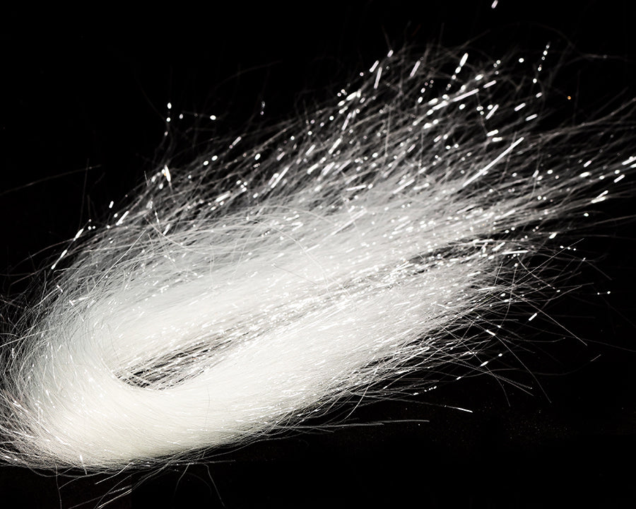Sybai Ghost Stiffer Hair synthetic fly tying fibers in White Transparent 01