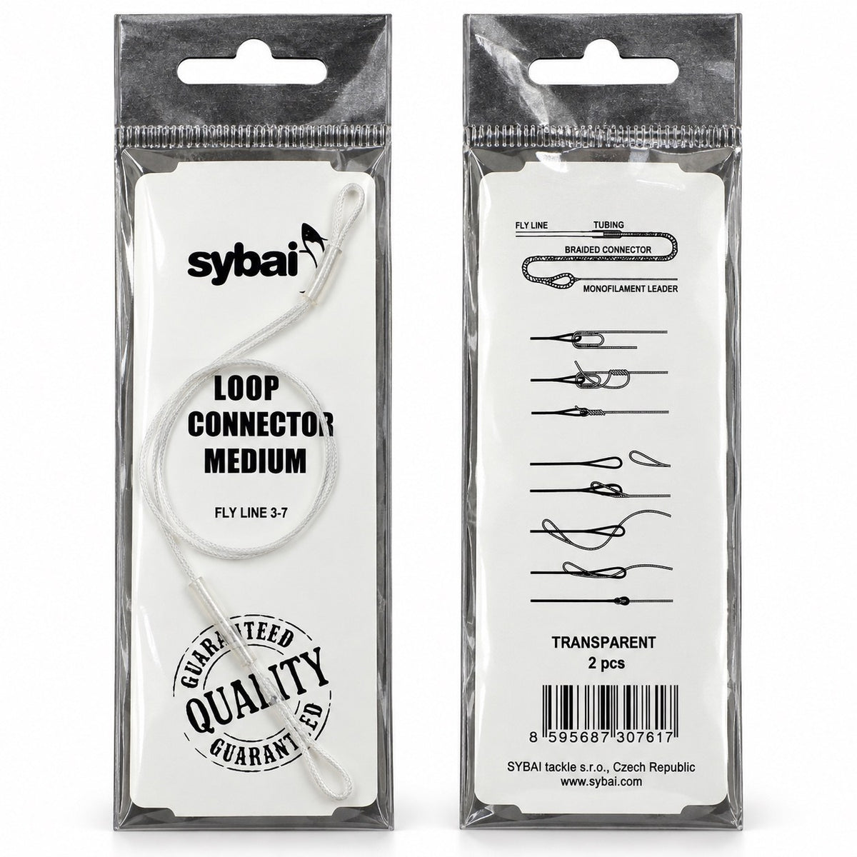 Sybai Loop Connector Medium transparent – front and back packaging