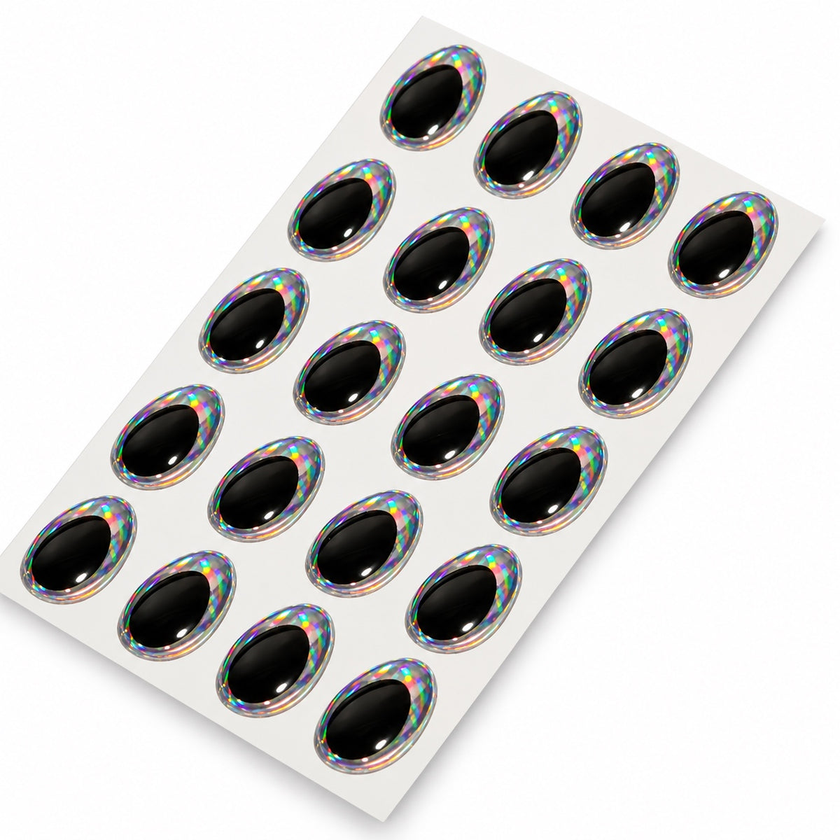 Sybai 3D Epoxy Teardrop Eyes – Rainbow Silver – celý plat