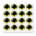 SYBAI Ultra 3D Epoxy Eyes Basic Yellow 7 mm, illustrative close-up of 16 individual round adhesive eyes