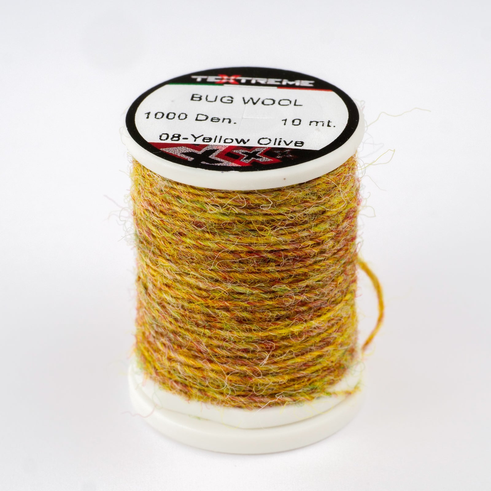 Textreme Bug Wool – farba 08 Yellow Olive, vlnená niť na viazanie mušiek