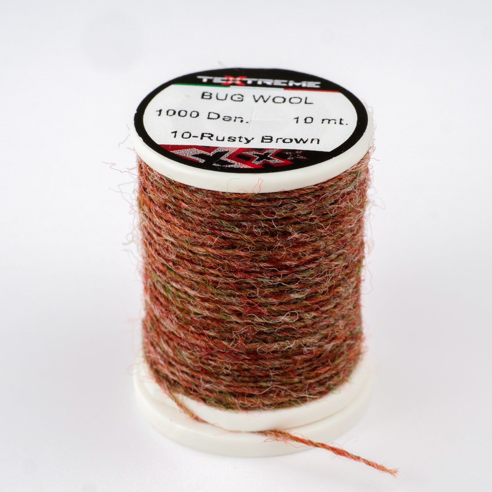 Textreme Bug Wool – farba 10 Rusty Brown, vlnená niť na viazanie mušiek