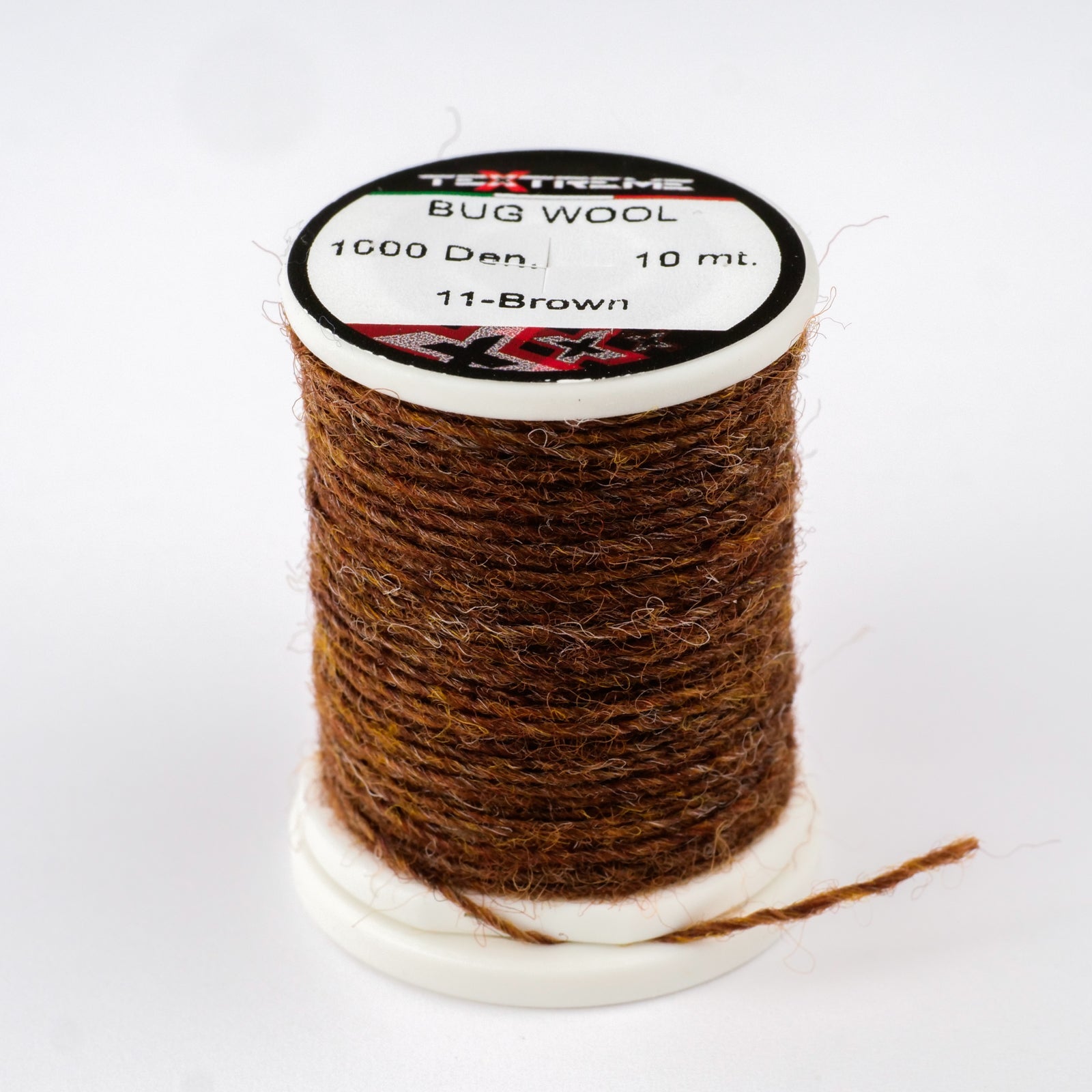 Textreme Bug Wool – farba 11 Brown, vlnená niť na viazanie mušiek