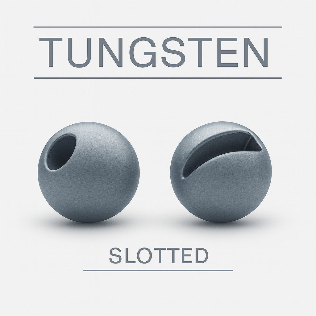 Tungsten Slotted Matt Grey fly tying bead head