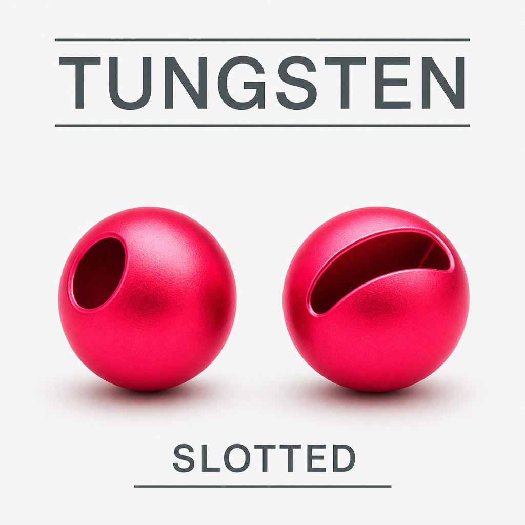 Tungsten slotted beads – Vine Red metallic finish for fly tying
