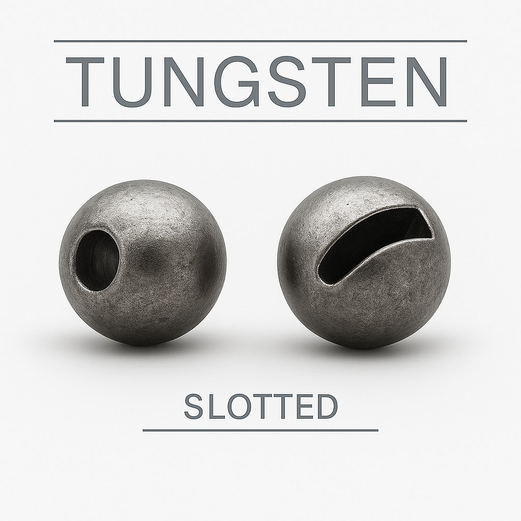 Tungsten Slotted Metallic Black Nickel fly tying bead head