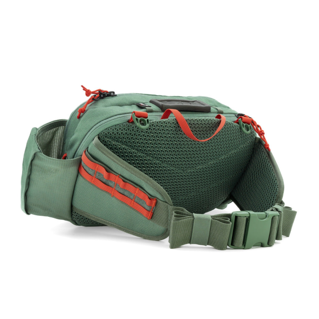 Umpqua NorthFork Waist Pack Pine – zadná strana s priedušným mesh panelom