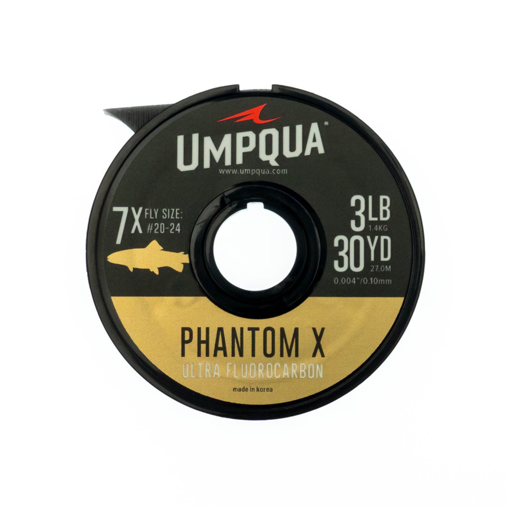 Umpqua Phantom X Fluorocarbon Tippet – ultra fluorocarbonový nadväzec, produktová fotografia cievky 30 yd