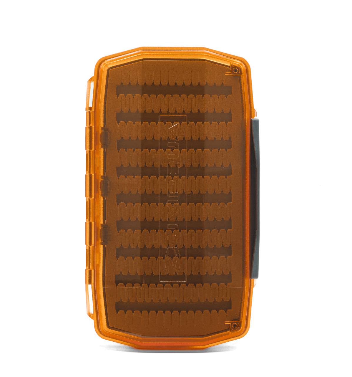 Waterproof fly box Umpqua WP Essential Large – Hot Orange, closed view.