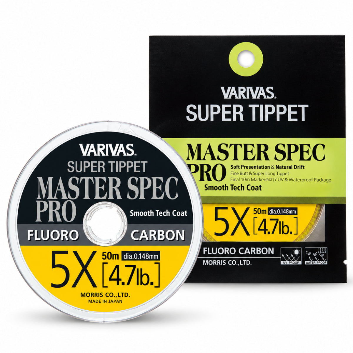 VARIVAS Master Spec PRO Fluorocarbon 50 m spool with original protective retail packaging, 5X example