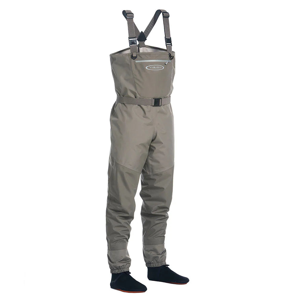 Vision Atom Waders – produktová fotografia brodiacich nohavíc na bielom pozadí