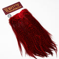 Whiting Farms Coq de Leon Silver Saddle Grizzly Dyed Red feathers