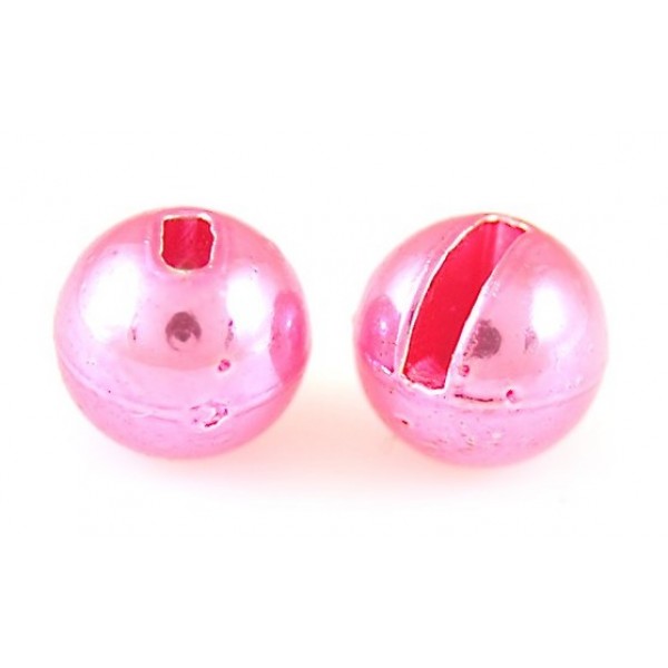 Tungsten Beads Slotted Metallic Light Pink